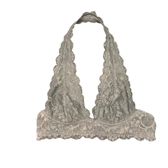 Free People Intimately Gray Lace Halter Bralette - XS - Picture 1 of 4